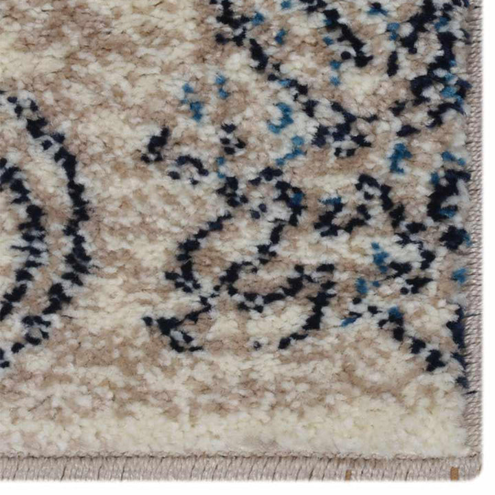 Machine Woven Heatset Polypropylene Area Rug Contemporary Beige Blue M00005