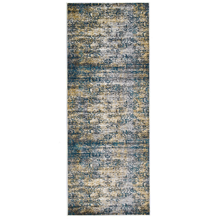 Machine Woven Heatset Polypropylene Area Rug Floral Beige Blue M00006