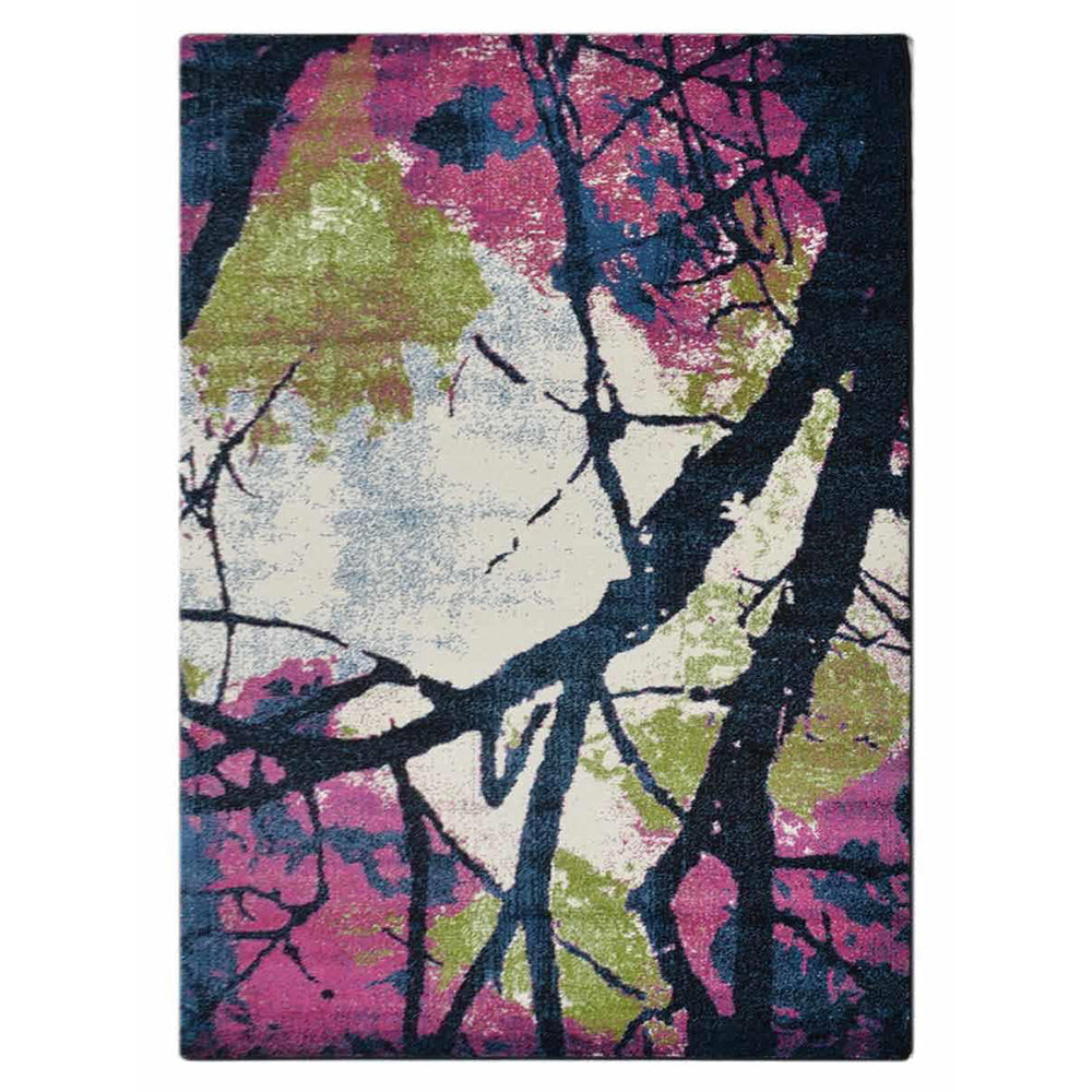 Machine Woven Heatset Polypropylene Area Rug Floral Multicolor M00008