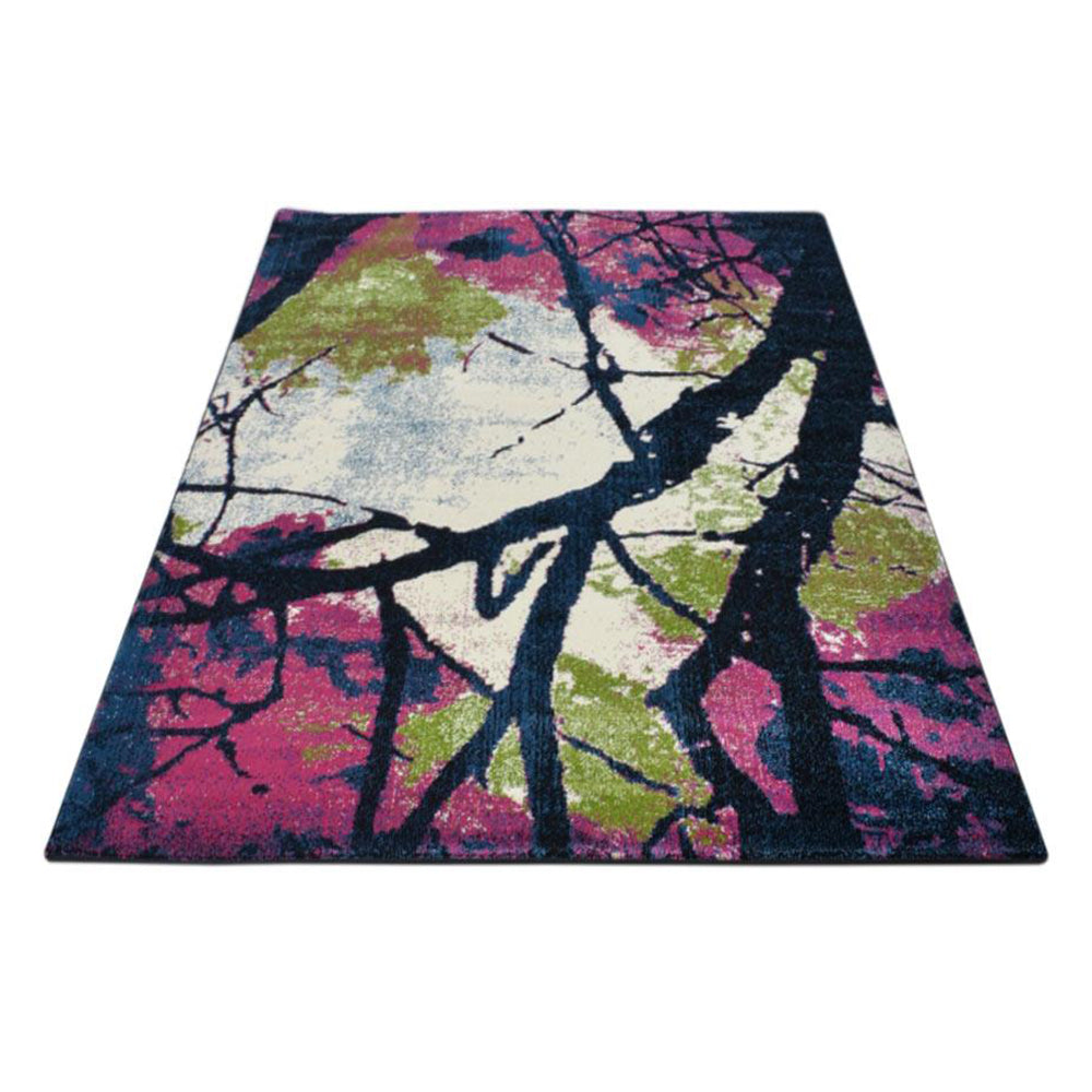 Machine Woven Heatset Polypropylene Area Rug Floral Multicolor M00008