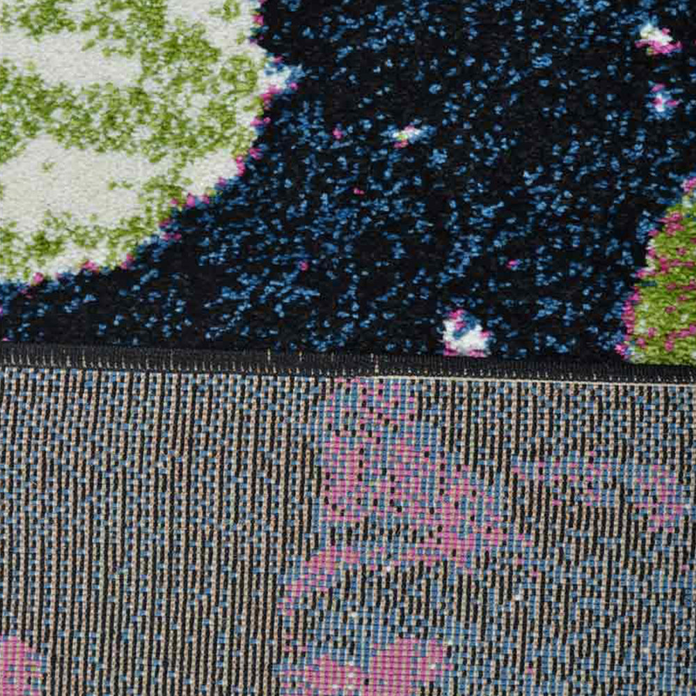 Machine Woven Heatset Polypropylene Area Rug Floral Multicolor M00008