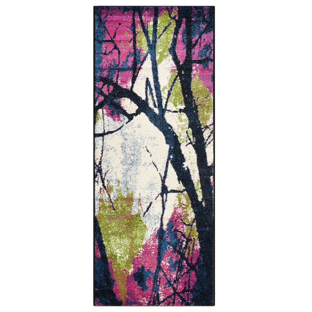 Machine Woven Heatset Polypropylene Area Rug Floral Multicolor M00008