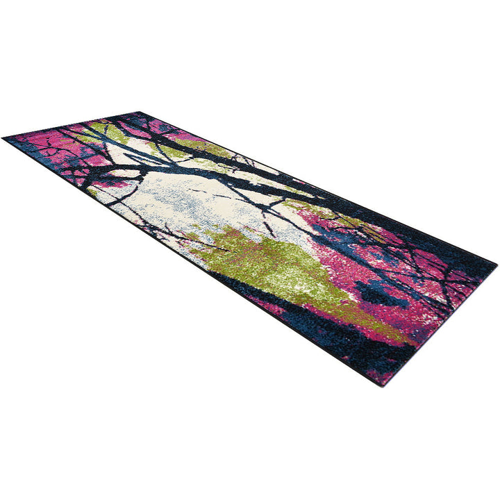 Machine Woven Heatset Polypropylene Area Rug Floral Multicolor M00008