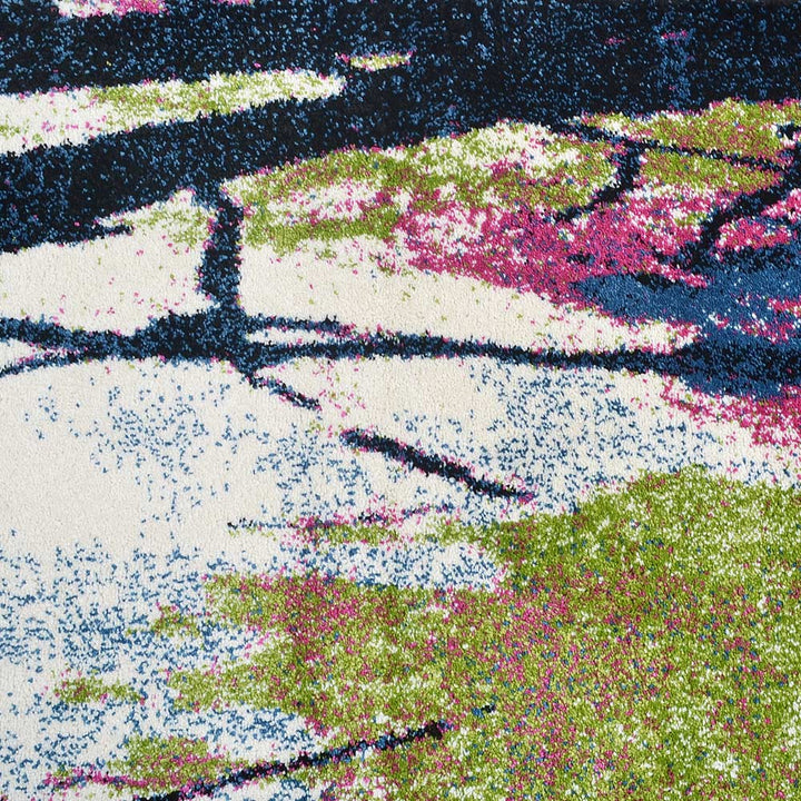 Machine Woven Heatset Polypropylene Area Rug Floral Multicolor M00008