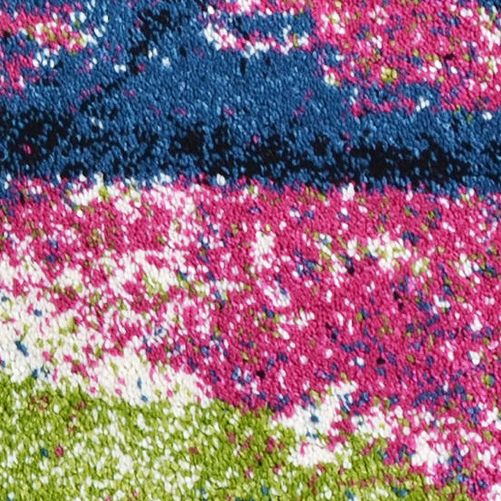 Machine Woven Heatset Polypropylene Area Rug Floral Multicolor M00008
