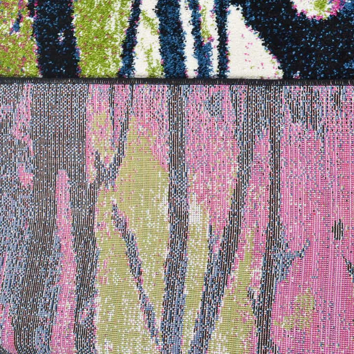 Machine Woven Heatset Polypropylene Area Rug Floral Multicolor M00008