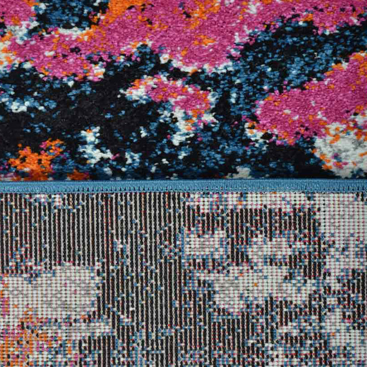 Machine Woven Heatset Polypropylene Area Rug Floral Orange M00009