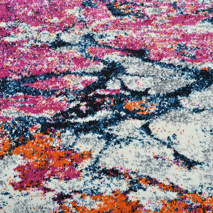 Machine Woven Heatset Polypropylene Area Rug Floral Orange M00009