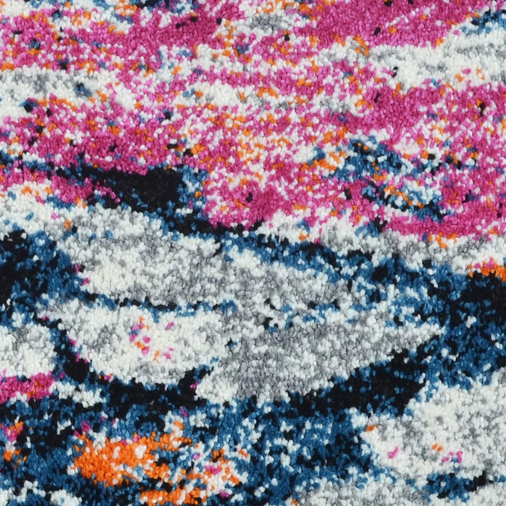 Machine Woven Heatset Polypropylene Area Rug Floral Orange M00009