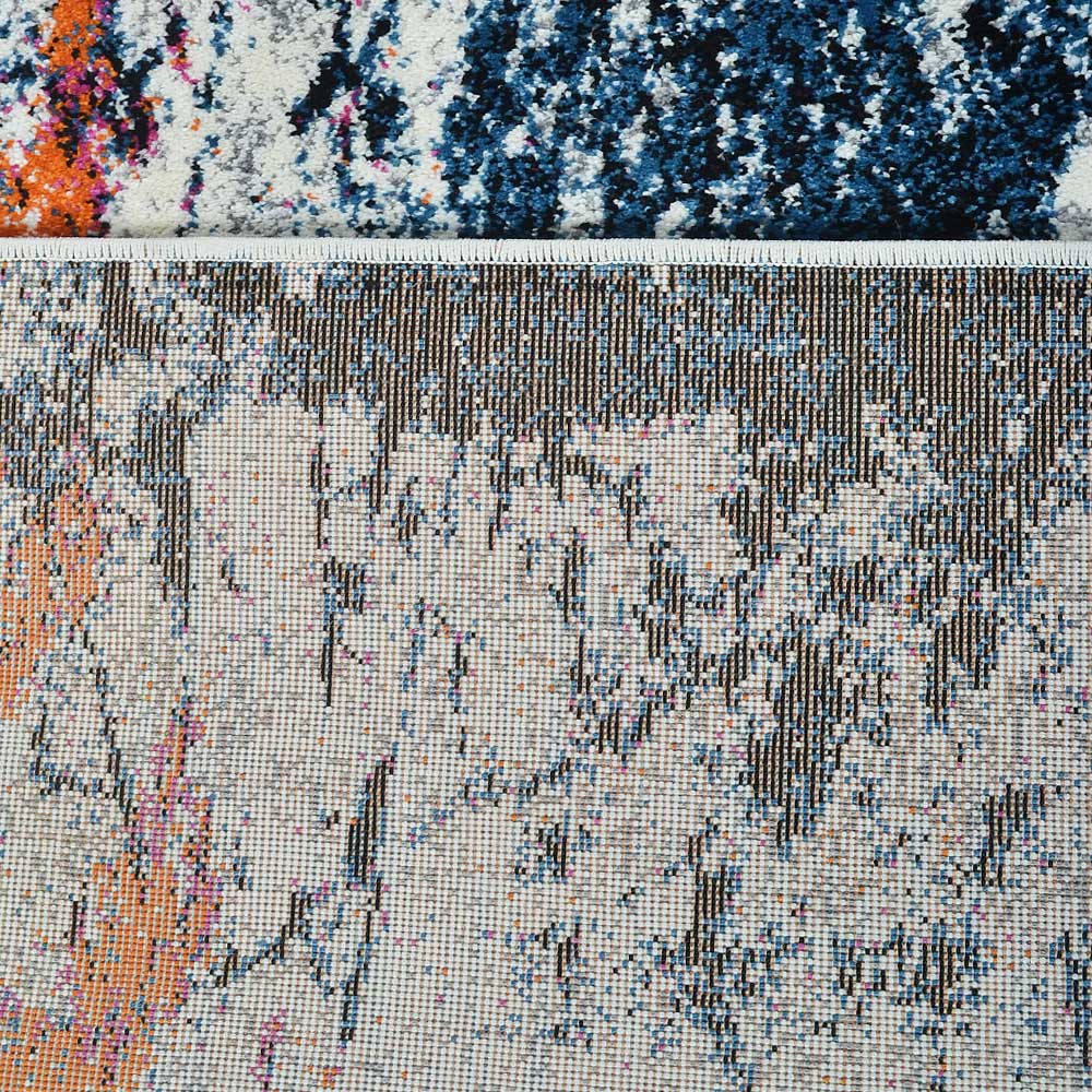 Machine Woven Heatset Polypropylene Area Rug Floral Orange M00009