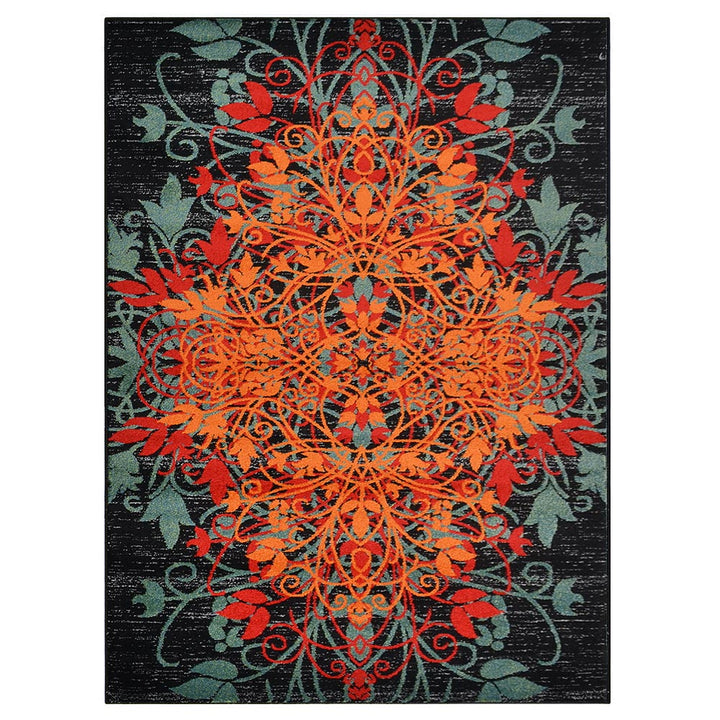 Machine Woven Heatset Polypropylene Area Rug Floral Multicolor M00012