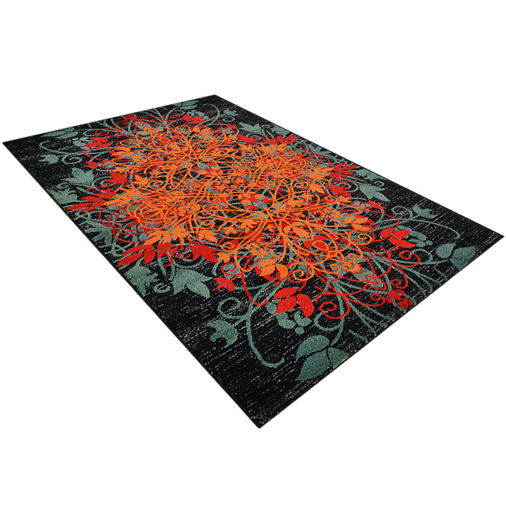 Machine Woven Heatset Polypropylene Area Rug Floral Multicolor M00012