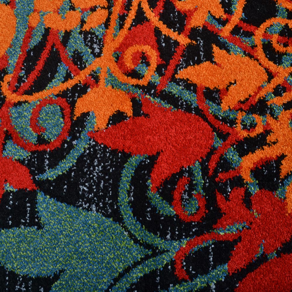 Machine Woven Heatset Polypropylene Area Rug Floral Multicolor M00012