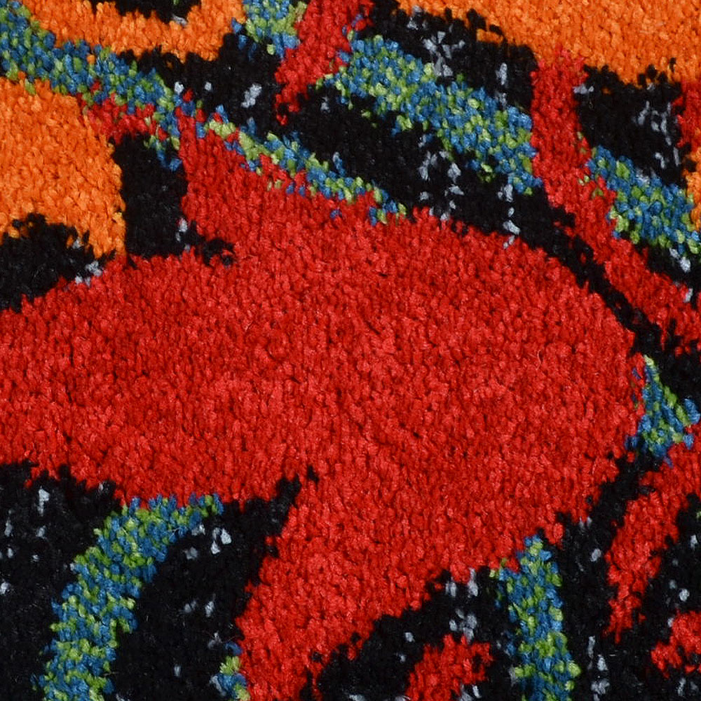 Machine Woven Heatset Polypropylene Area Rug Floral Multicolor M00012