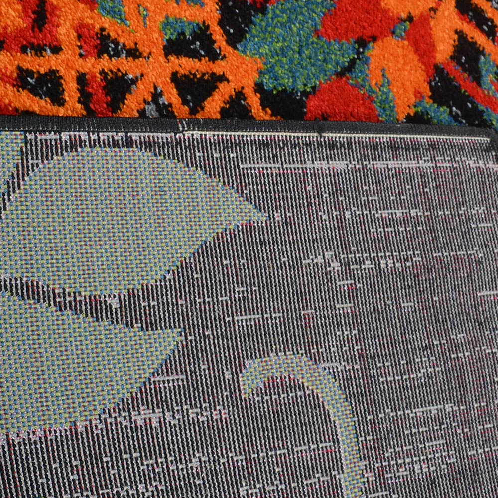 Machine Woven Heatset Polypropylene Area Rug Floral Multicolor M00012