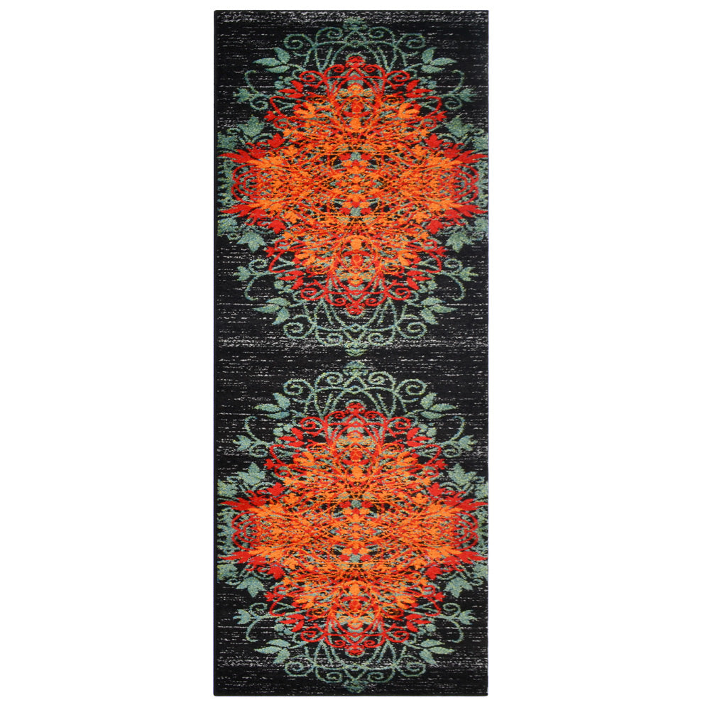 Machine Woven Heatset Polypropylene Area Rug Floral Multicolor M00012