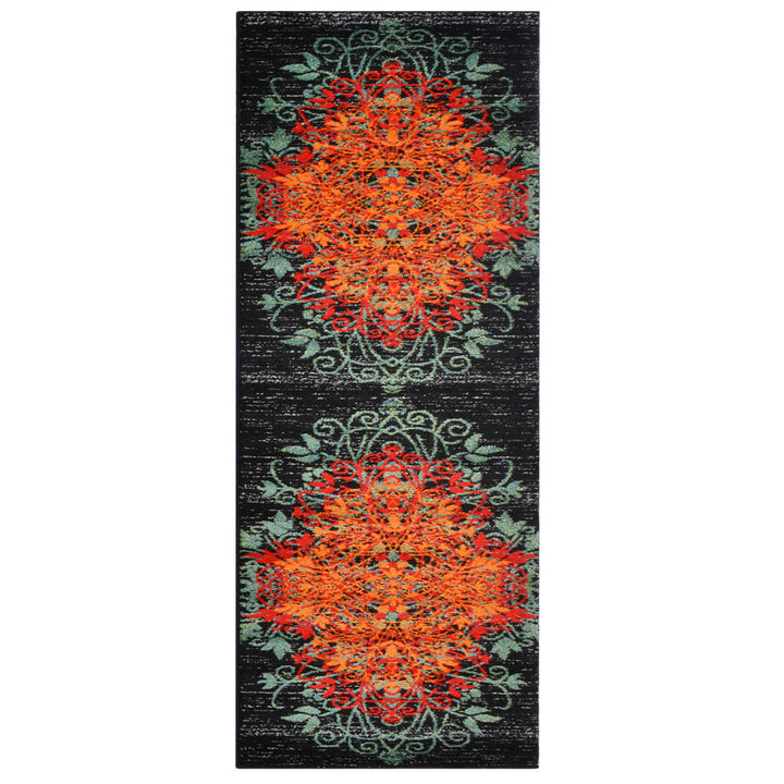 Machine Woven Heatset Polypropylene Area Rug Floral Multicolor M00012