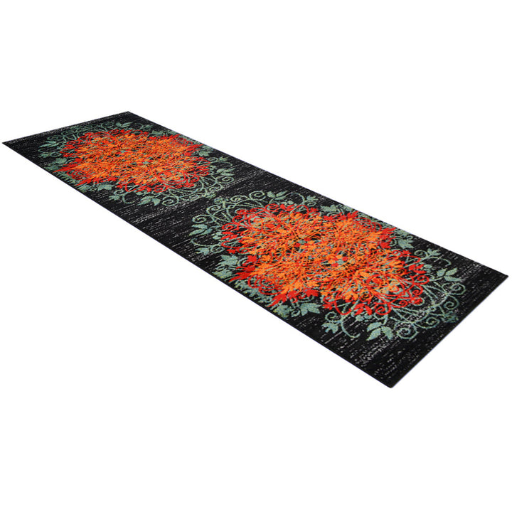 Machine Woven Heatset Polypropylene Area Rug Floral Multicolor M00012