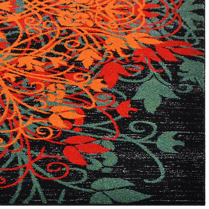 Machine Woven Heatset Polypropylene Area Rug Floral Multicolor M00012