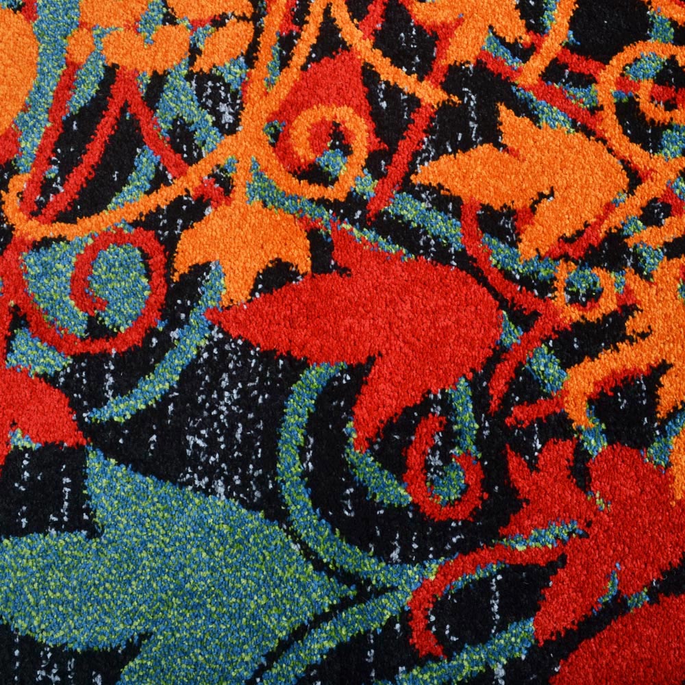 Machine Woven Heatset Polypropylene Area Rug Floral Multicolor M00012