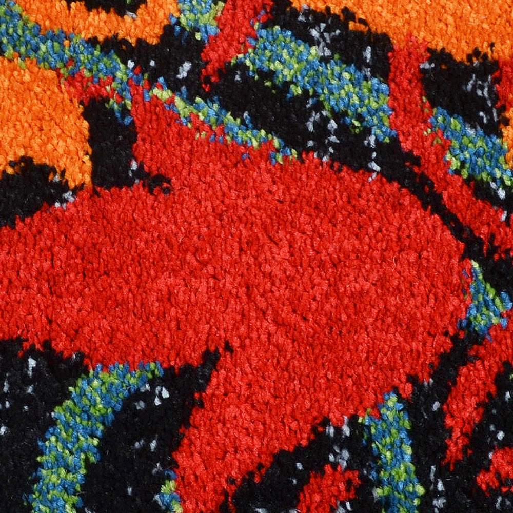 Machine Woven Heatset Polypropylene Area Rug Floral Multicolor M00012