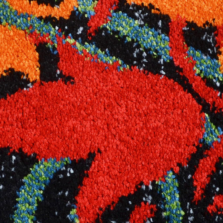 Machine Woven Heatset Polypropylene Area Rug Floral Multicolor M00012