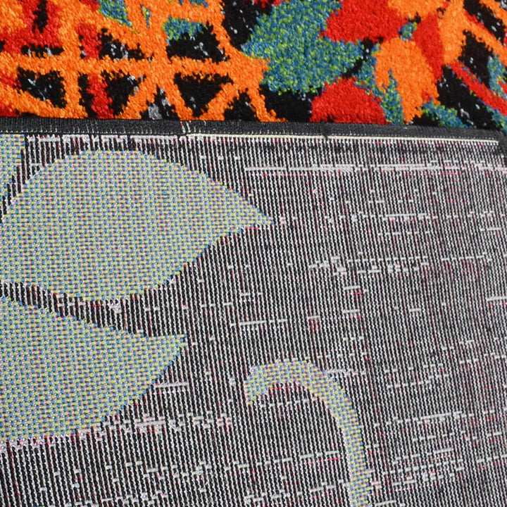 Machine Woven Heatset Polypropylene Area Rug Floral Multicolor M00012