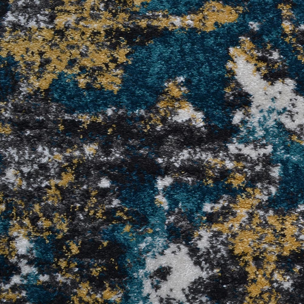 Machine Woven Heatset Polypropylene Area Rug Floral Blue M00014