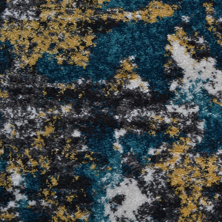 Machine Woven Heatset Polypropylene Area Rug Floral Blue M00014