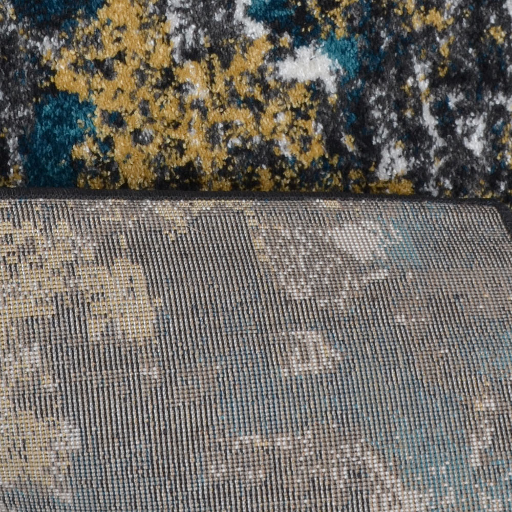 Machine Woven Heatset Polypropylene Area Rug Floral Blue M00014