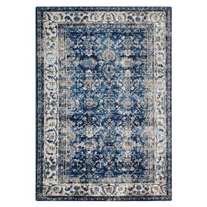 Machine Woven Heatset Polypropylene Area Rug Oriental Ivory Blue M00015