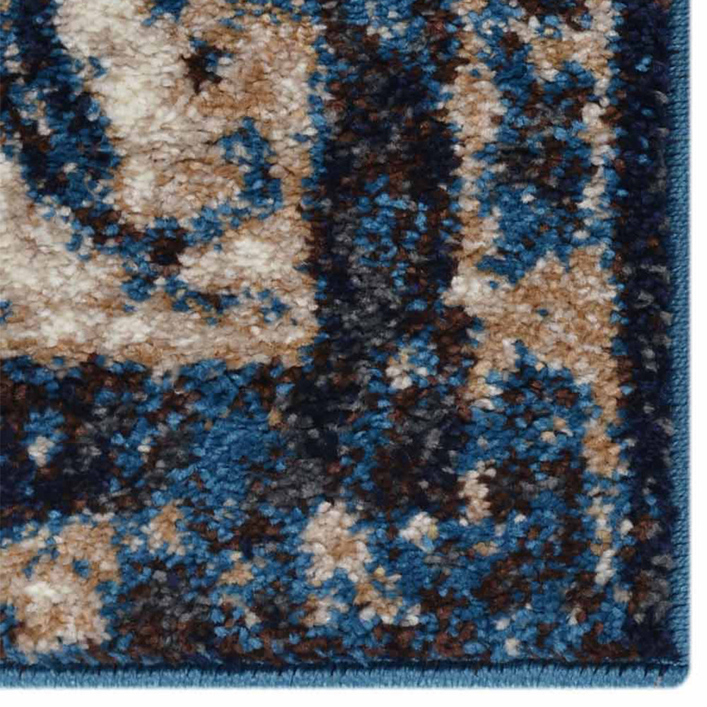 Machine Woven Heatset Polypropylene Area Rug Oriental Ivory Blue M00015