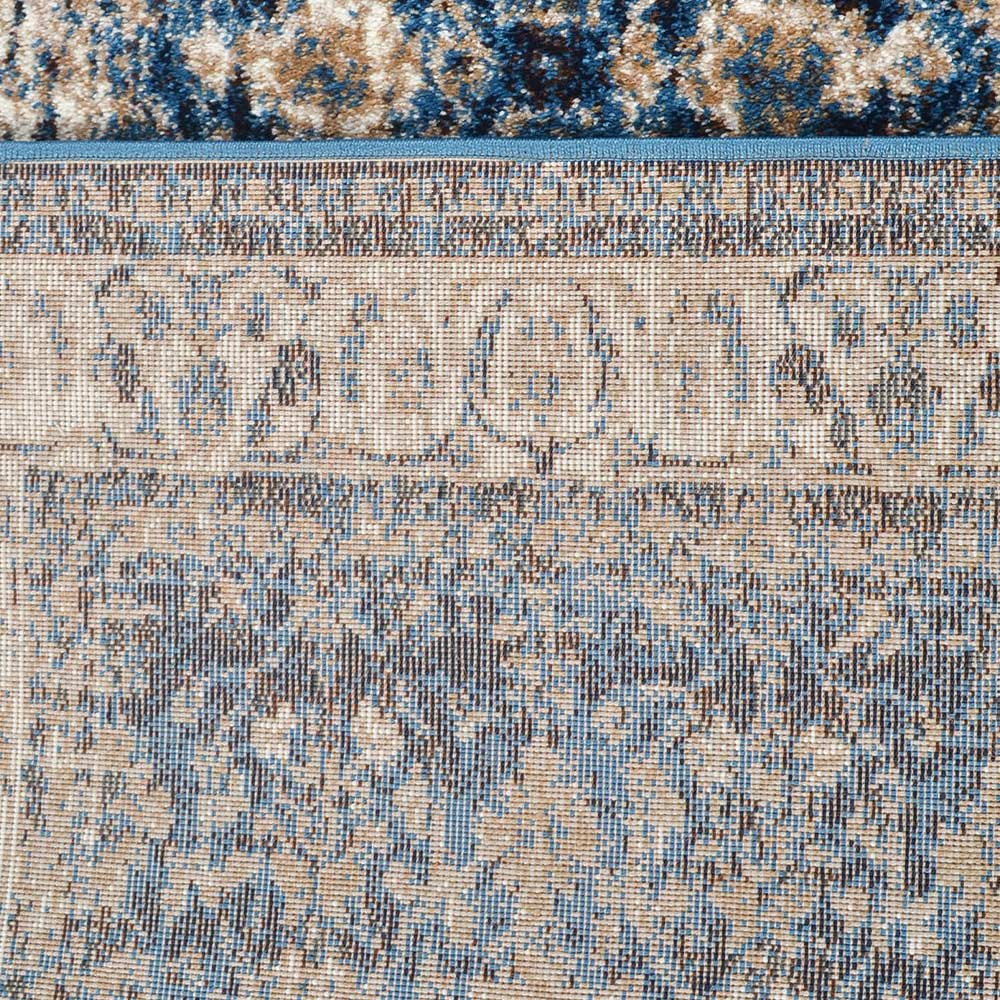 Machine Woven Heatset Polypropylene Area Rug Oriental Ivory Blue M00015