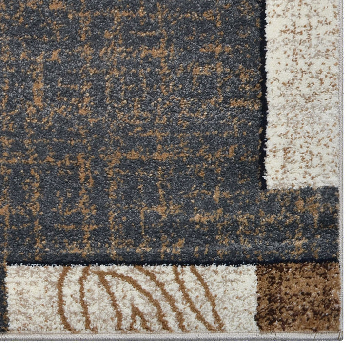 Machine Woven Heatset Polypropylene Area Rug Abstract Beige M00016