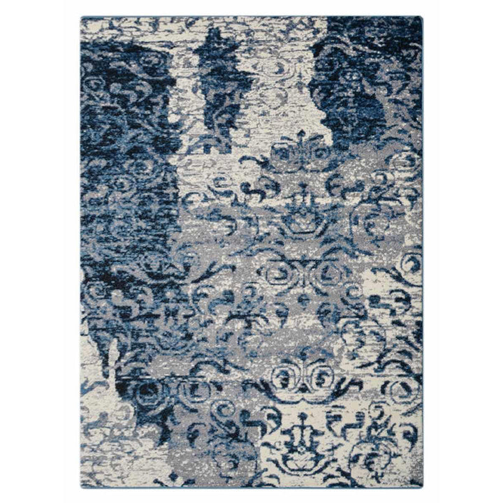 Machine Woven Heatset Polypropylene Area Rug Abstract Blue M00017
