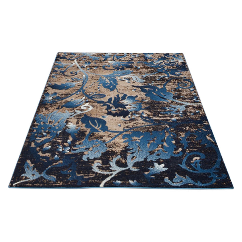 Machine Woven Heatset Polypropylene Area Rug Abstract Blue M00017