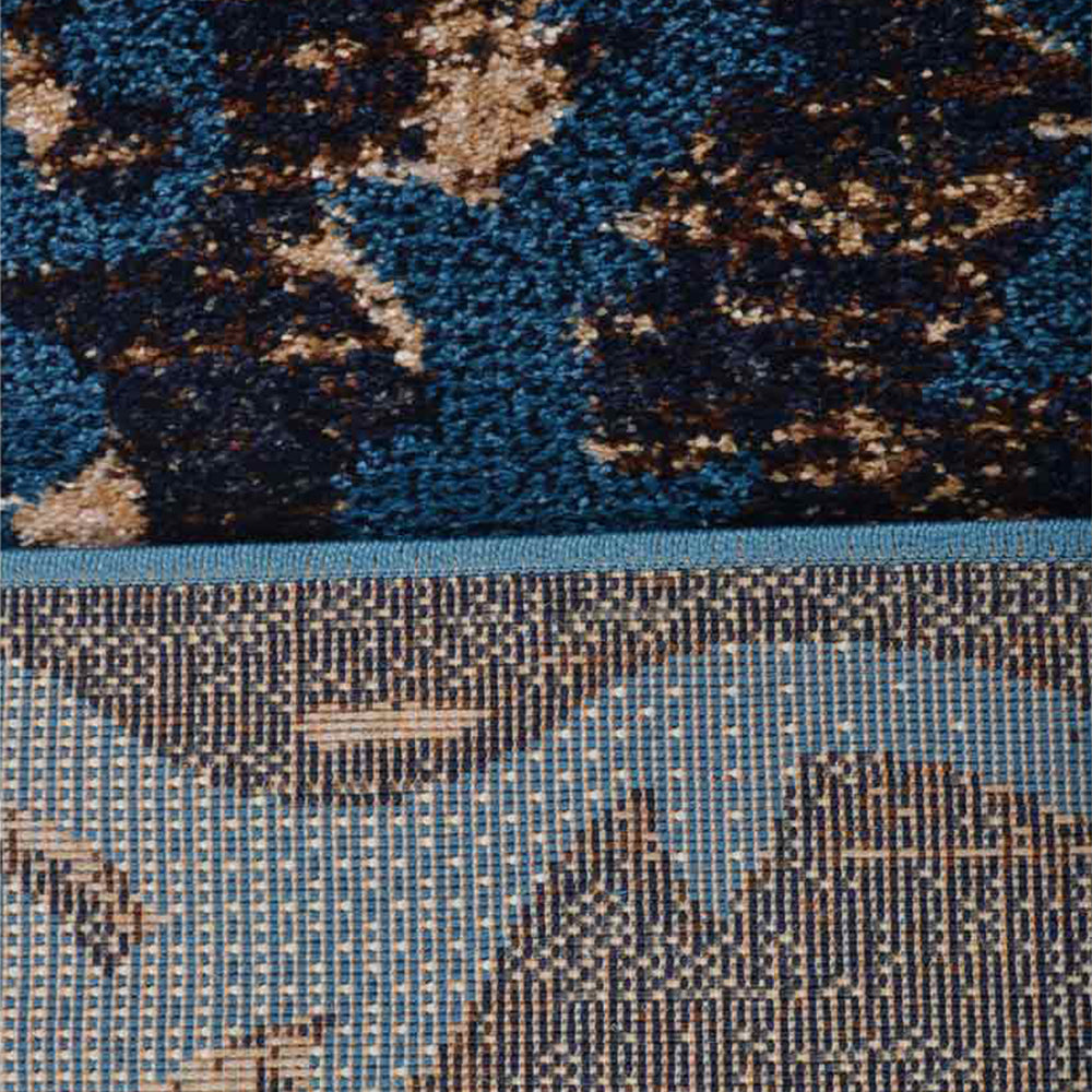 Machine Woven Heatset Polypropylene Area Rug Abstract Blue M00017