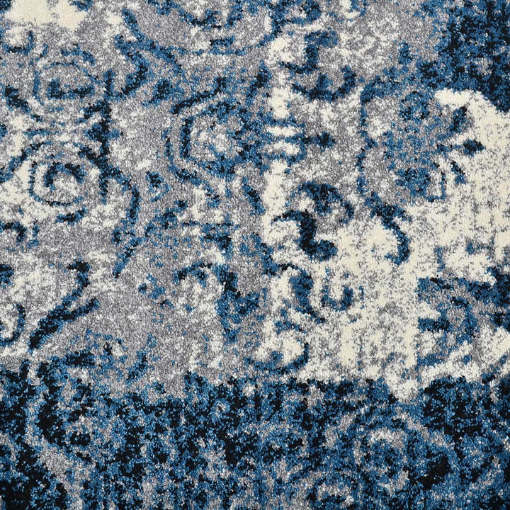 Machine Woven Heatset Polypropylene Area Rug Abstract Blue M00017