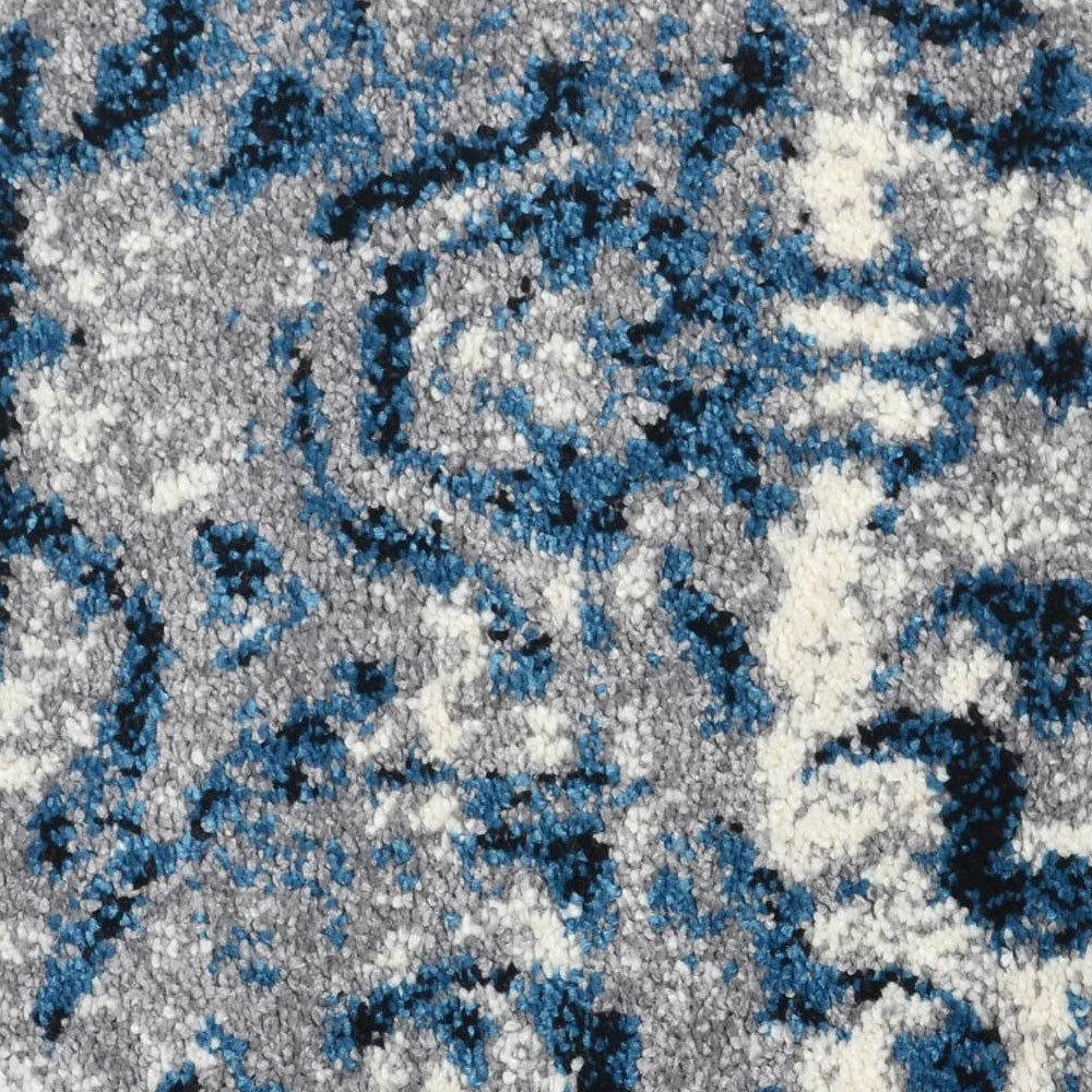 Machine Woven Heatset Polypropylene Area Rug Abstract Blue M00017