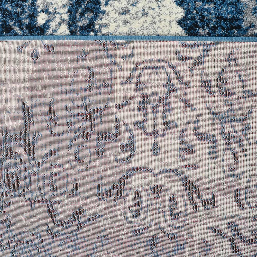 Machine Woven Heatset Polypropylene Area Rug Abstract Blue M00017