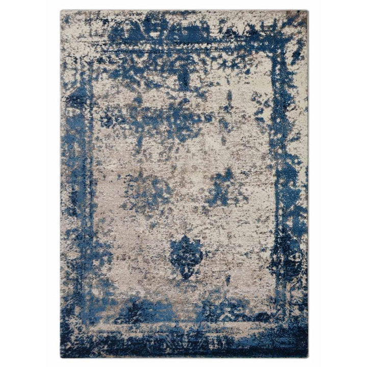 Machine Woven Heatset Polypropylene Area Rug Oriental Beige Blue M00019