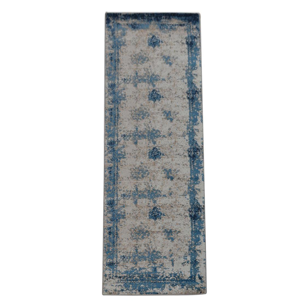 Machine Woven Heatset Polypropylene Area Rug Oriental Beige Blue M00019