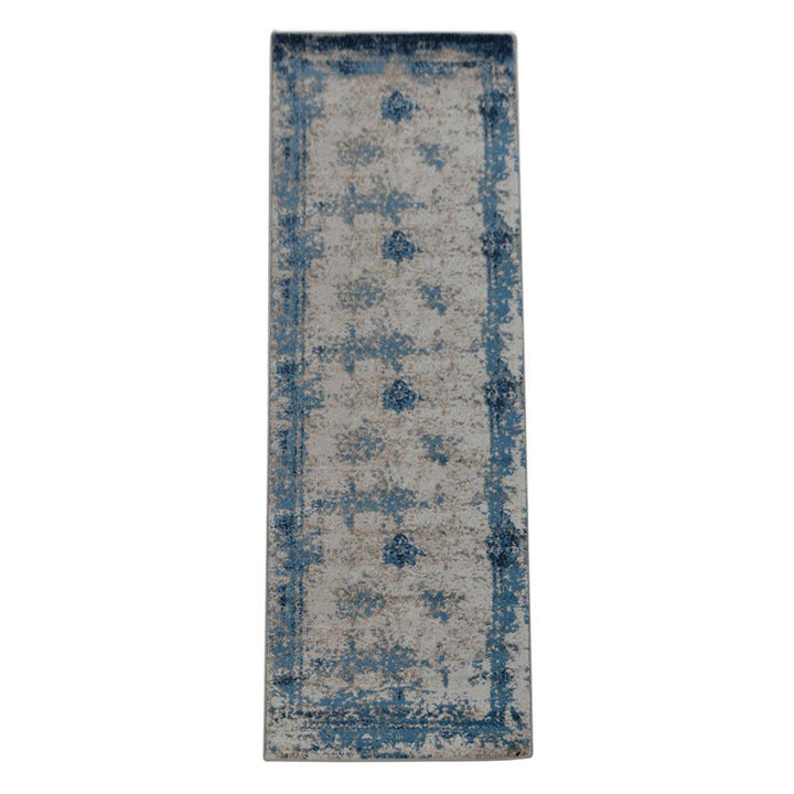 Machine Woven Heatset Polypropylene Area Rug Oriental Beige Blue M00019