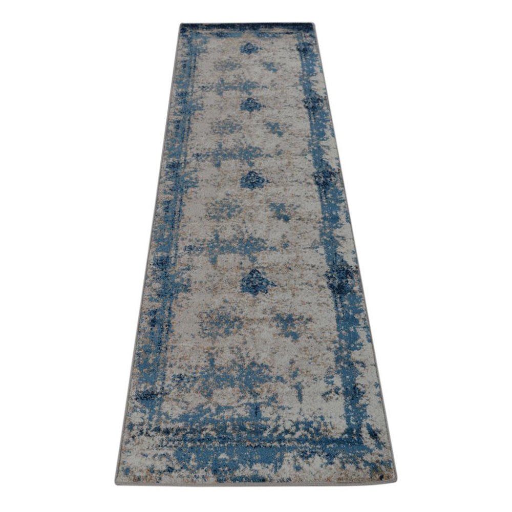 Machine Woven Heatset Polypropylene Area Rug Oriental Beige Blue M00019