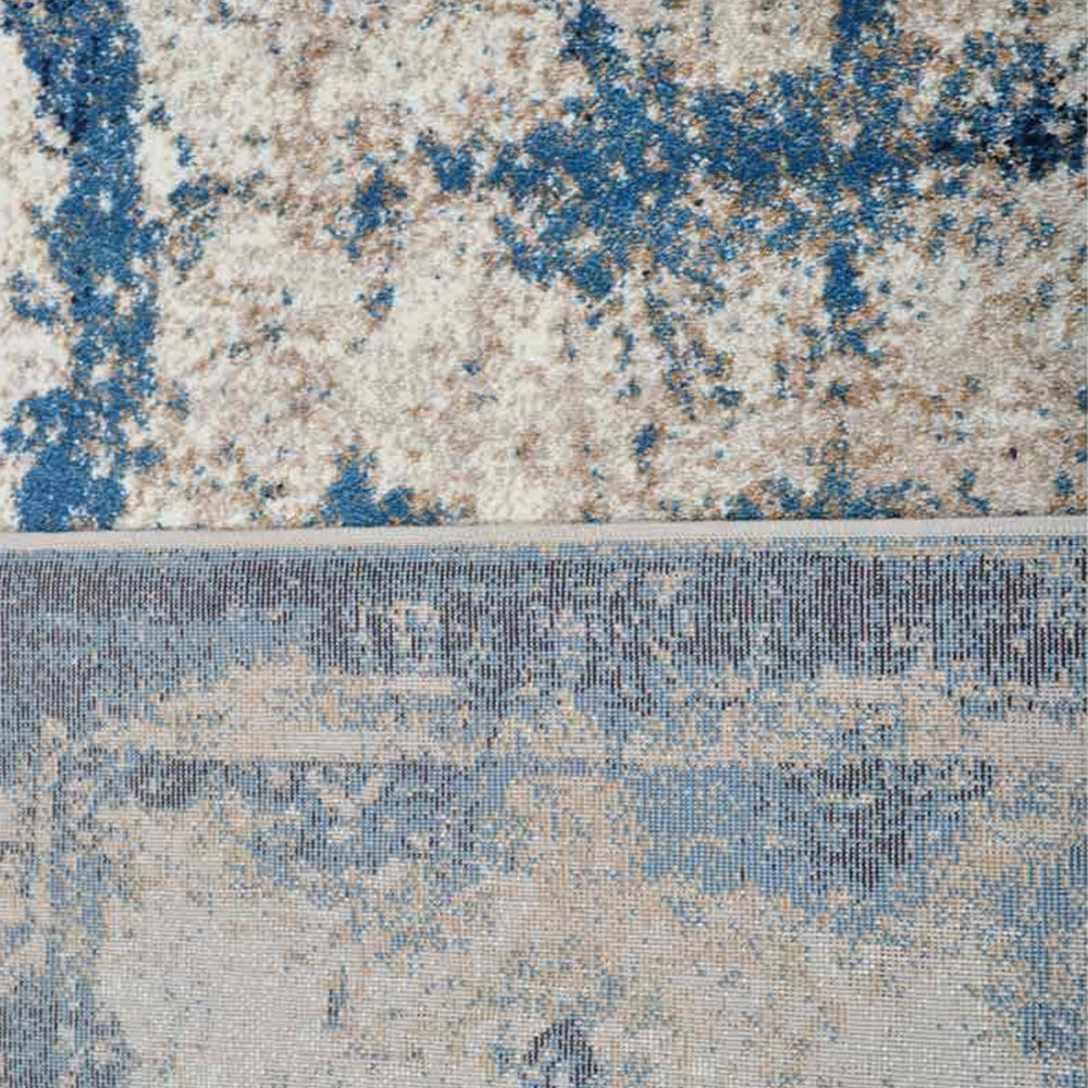 Machine Woven Heatset Polypropylene Area Rug Oriental Beige Blue M00019