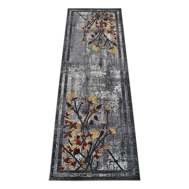 Machine Woven Heatset Polypropylene Area Rug Floral Silver M00023