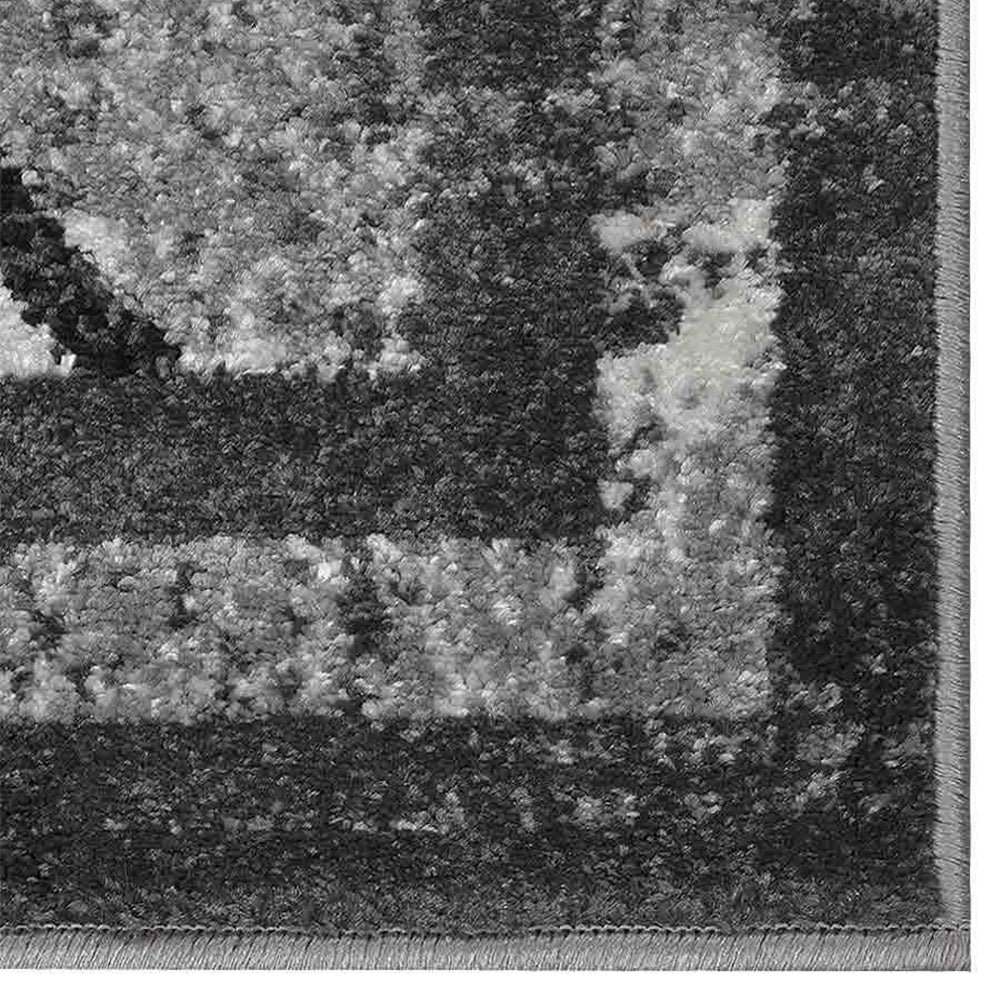 Machine Woven Heatset Polypropylene Area Rug Floral Silver M00023