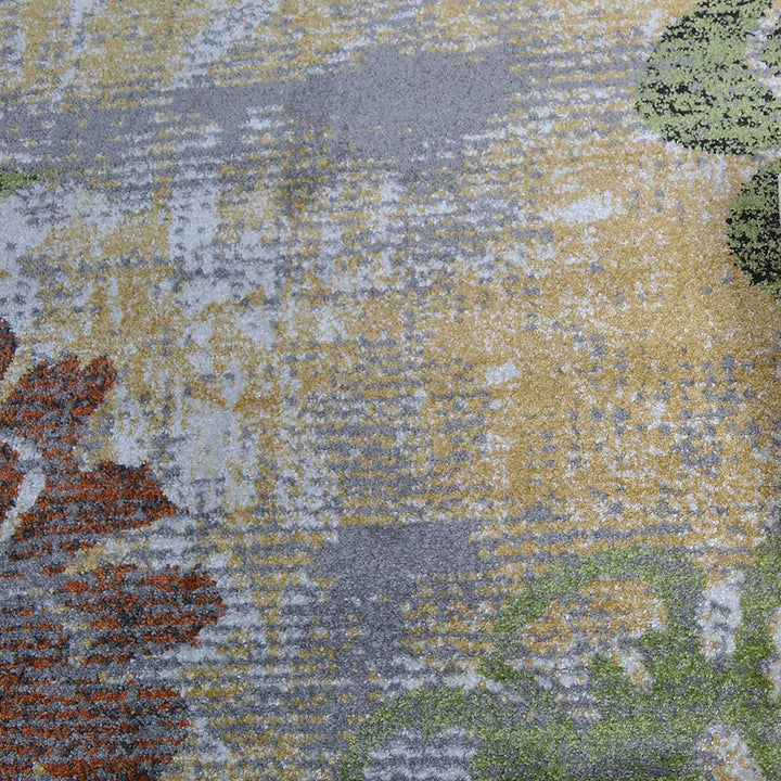Machine Woven Heatset Polypropylene Area Rug Floral Beige Green M00024
