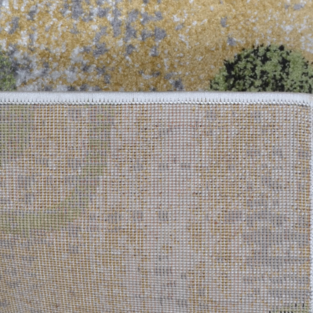 Machine Woven Heatset Polypropylene Area Rug Floral Beige Green M00024