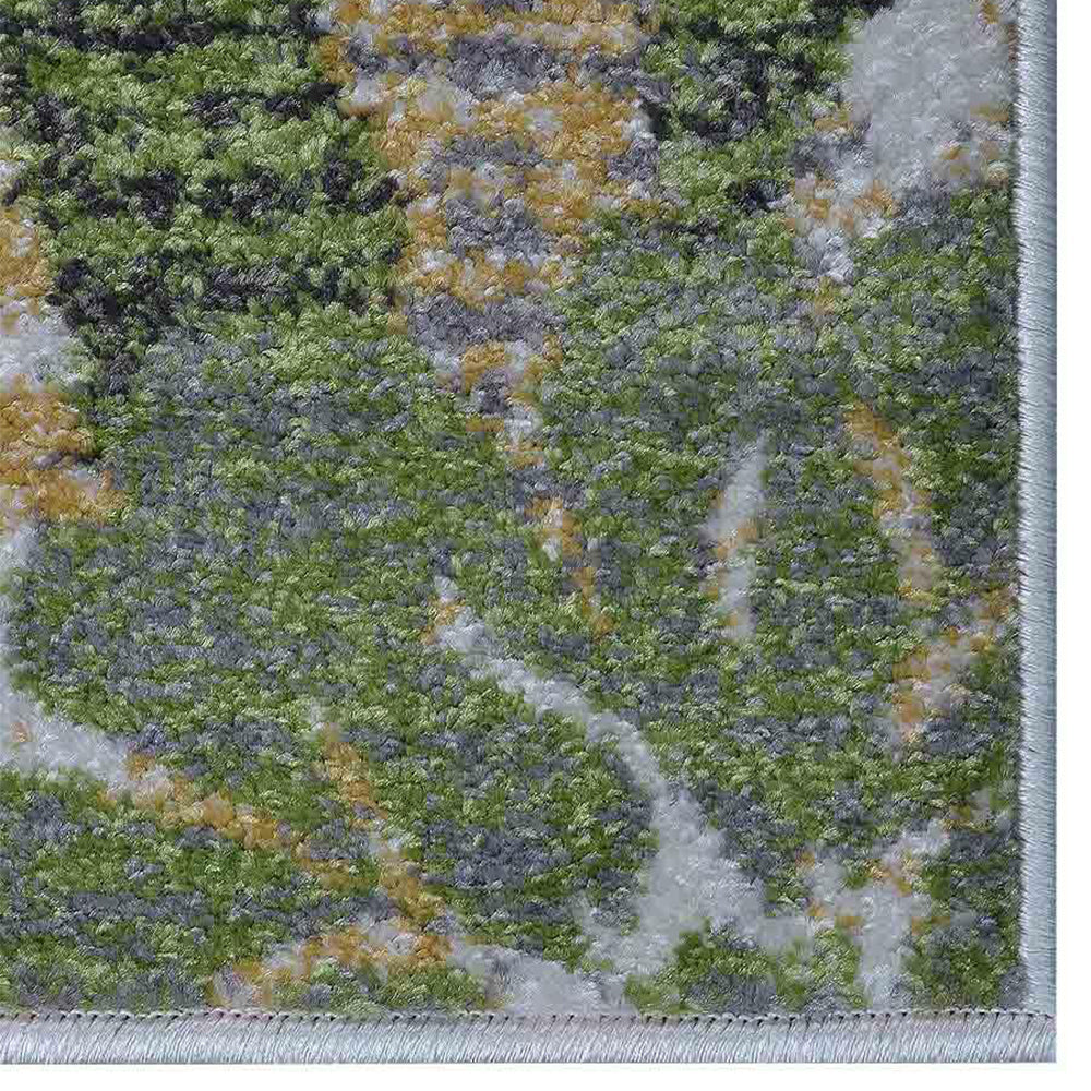Machine Woven Heatset Polypropylene Area Rug Floral Beige Green M00024